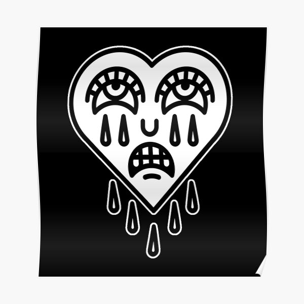 Crying Heart Tattoo Posters Redbubble