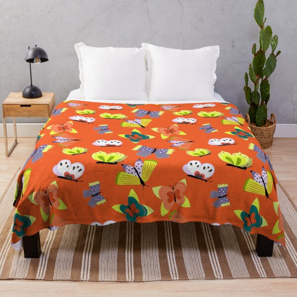 Item preview, Seamless pattern with colorful butterflies on the red background. designed and sold by BychkovaEvgenia.