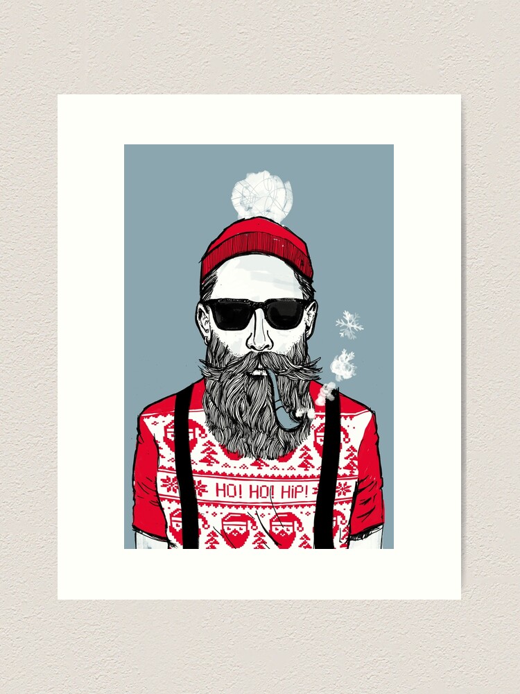Alternate view of Christmas - Ho Ho Hipster Art Print