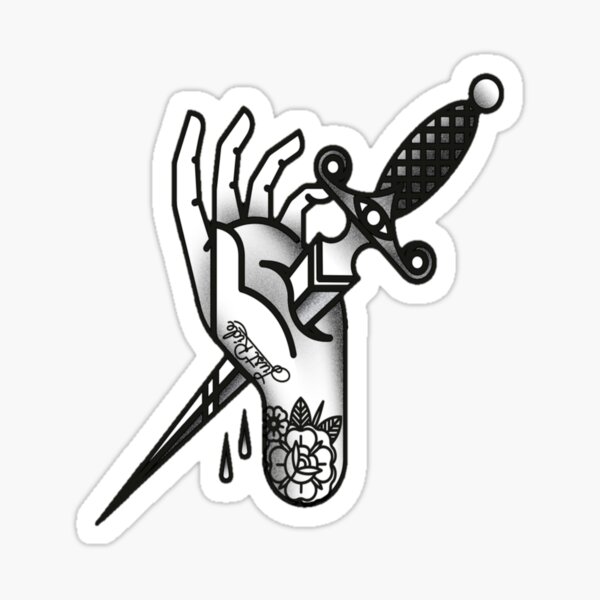 New School Dagger With Color Smoke Tattoo Idea  BlackInk