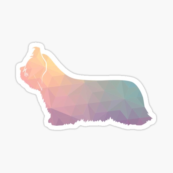 Skye Terrier Dog Colorful Geometric Silhouette Pastel Sticker
