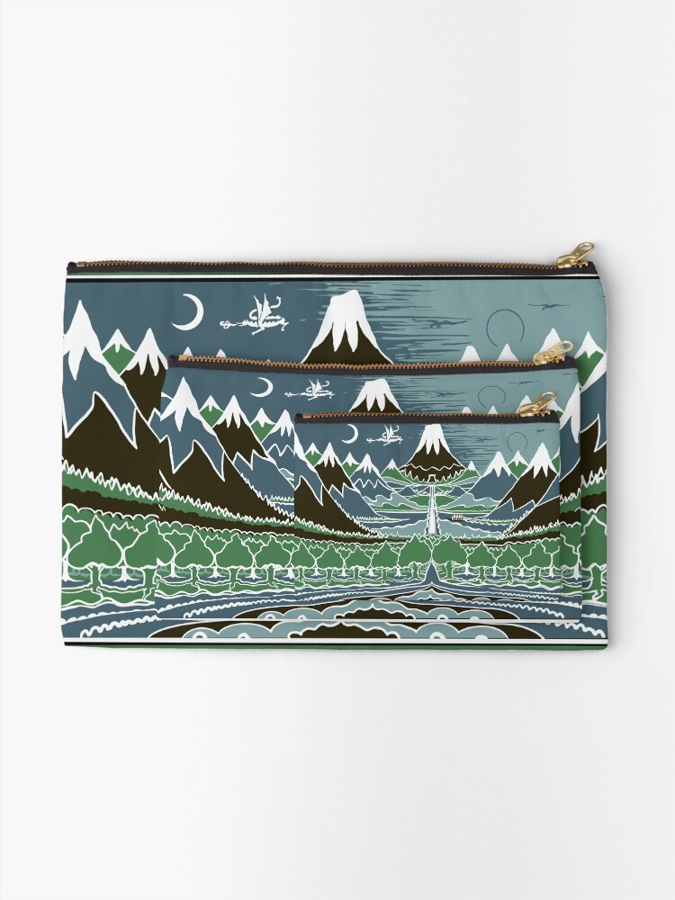 Alternate view of Forest mountain path in the style of J.R.R.Tolkien Zipper Pouch