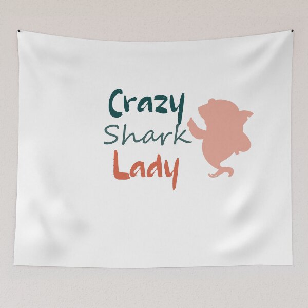 Item preview, Crazy Shark Lady  Vintage  ,  Best Birthday Gift  designed and sold by Soukainadesign.