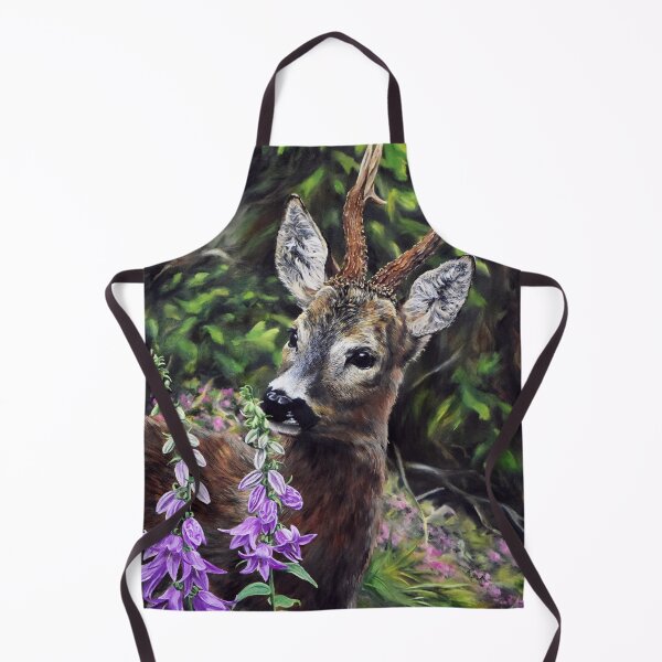 Item preview, Roe Deer and Flowers designed and sold by ElisaZanoliArt.