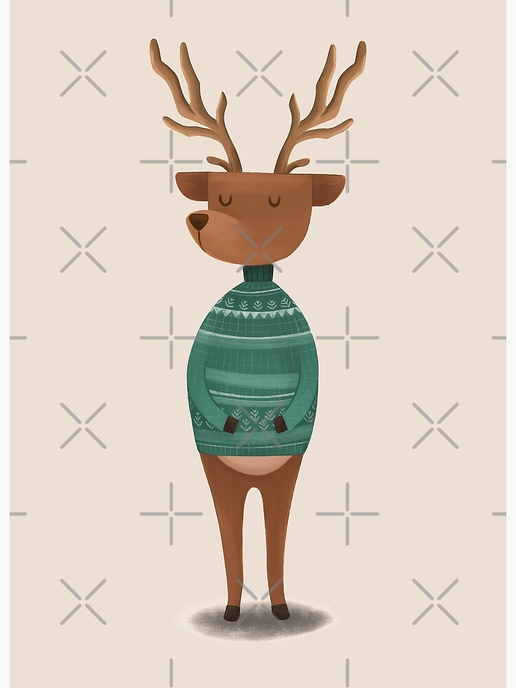 Deer in a cute Christmas sweater