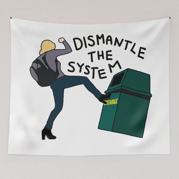 Item preview, Britta Kicking a Greendale Trash Can designed and sold by PaulinaS.