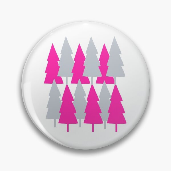 Item preview, Christmas Tree pattern in alternating bright fuschia pink and gray designed and sold by Rabbitti.