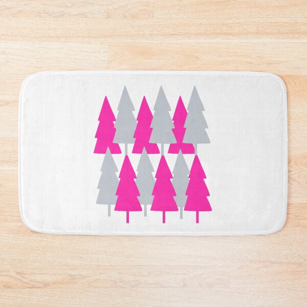 Item preview, Christmas Tree pattern in alternating bright fuschia pink and gray designed and sold by Rabbitti.