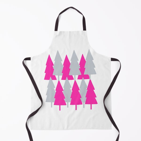 Item preview, Christmas Tree pattern in alternating bright fuschia pink and gray designed and sold by Rabbitti.