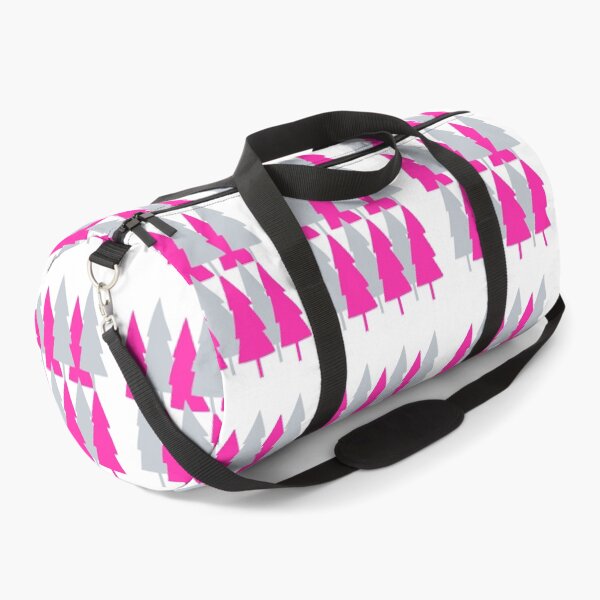 Item preview, Christmas Tree pattern in alternating bright fuschia pink and gray designed and sold by Rabbitti.