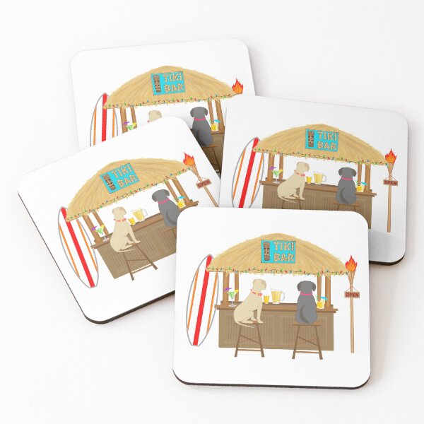 Item preview, The Dog Tiki Bar is Open Tropical Scene designed and sold by Five O'clock Shirts.