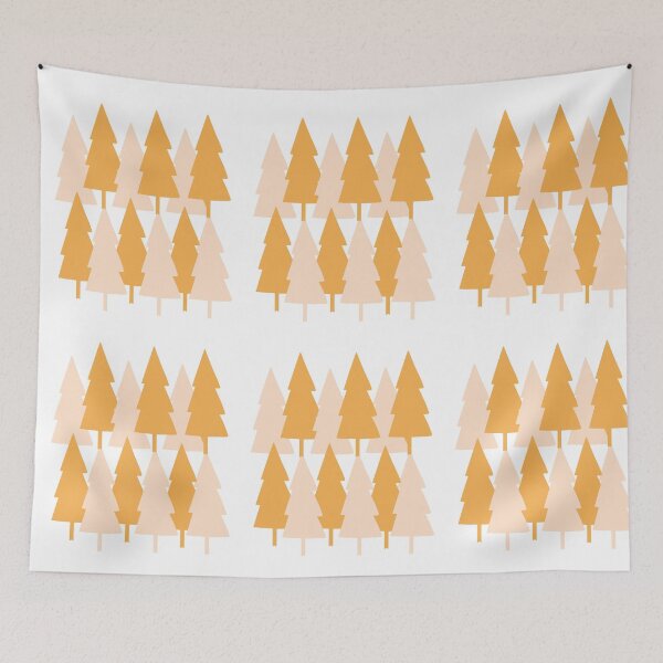 Item preview, Christmas Tree pattern in alternating pale pink and gold designed and sold by Rabbitti.