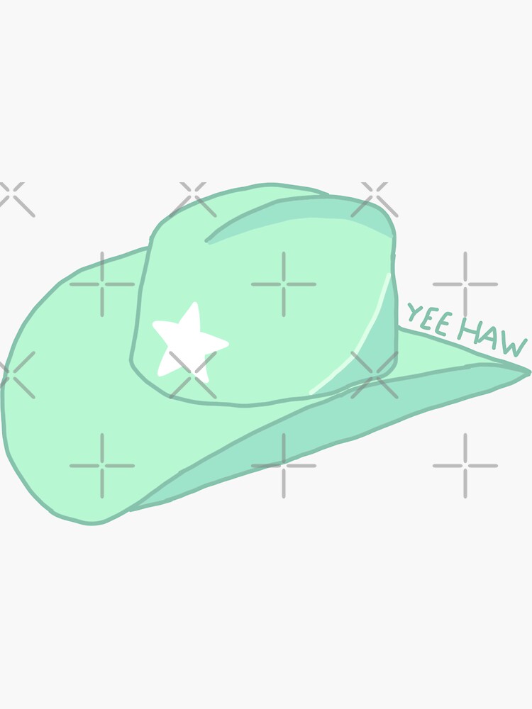 "mint green cowboy hat" Sticker for Sale by savrose17 Redbubble