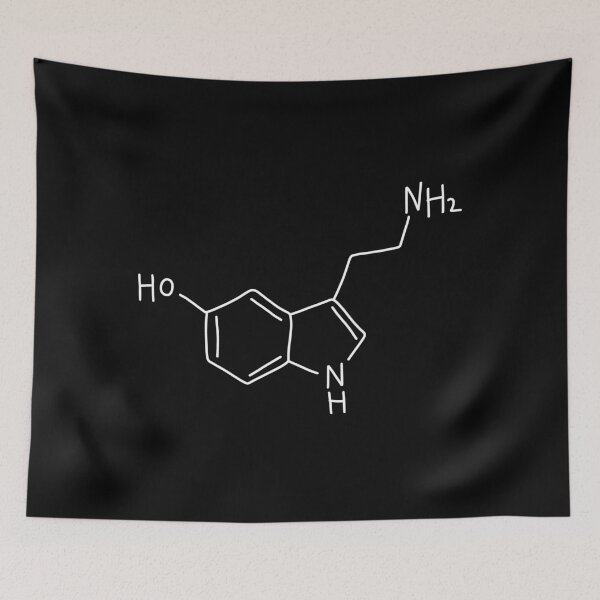 Item preview, White Serotonin Molecule Hand Drawn designed and sold by illhustration.