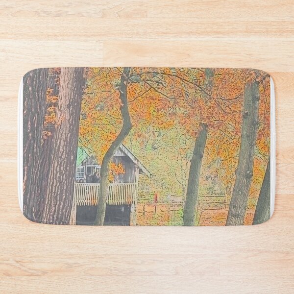Item preview, Winkworth Arboretum Boathouse In Autumn designed and sold by NatureGo.
