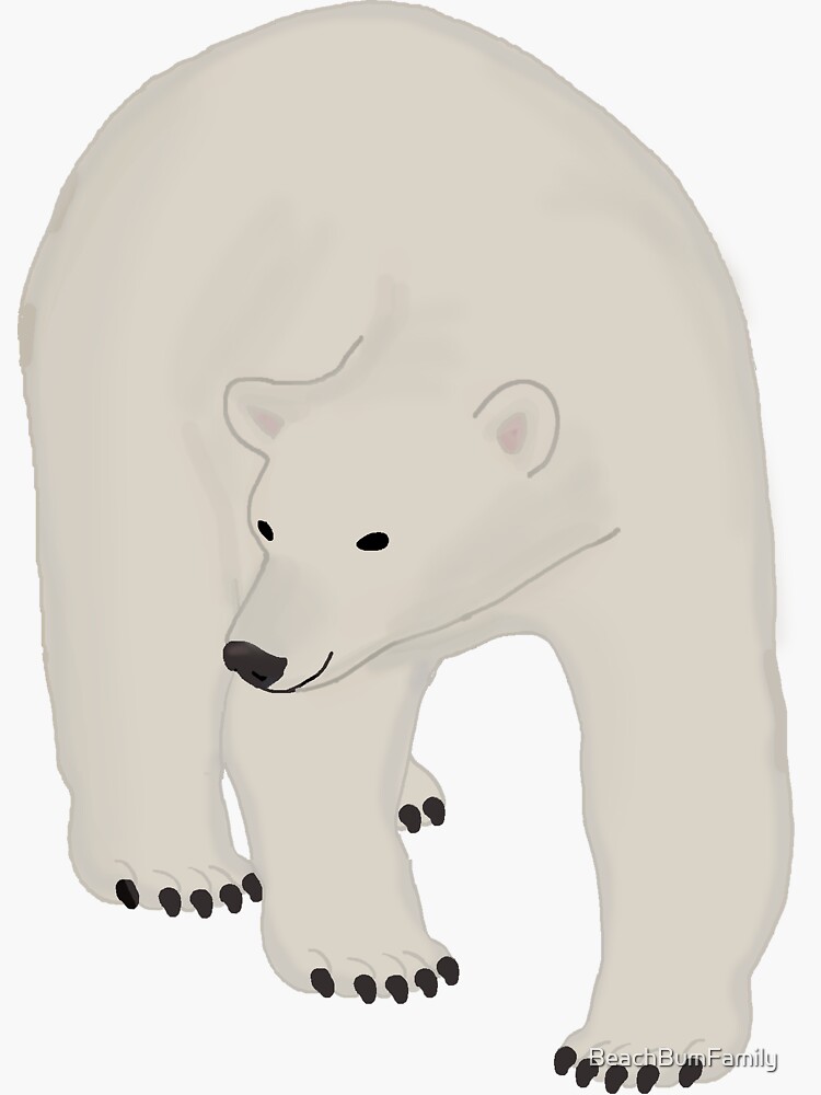 polar bear peeking over ledge Sticker for Sale by helenviec