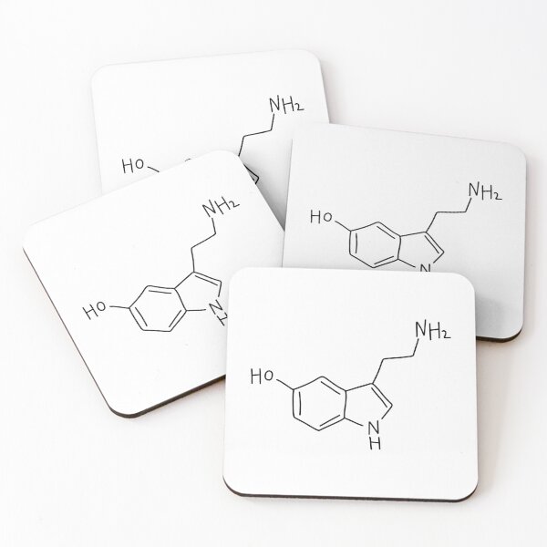 Item preview, Black Serotonin Molecule Hand Drawn designed and sold by illhustration.
