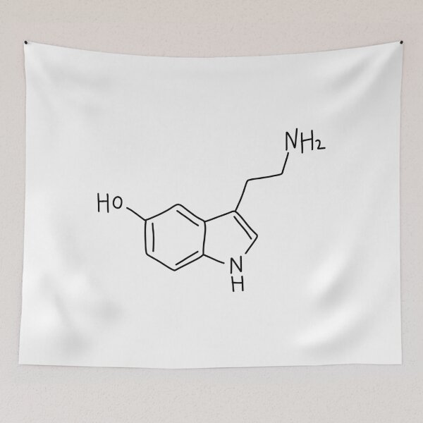 Item preview, Black Serotonin Molecule Hand Drawn designed and sold by illhustration.
