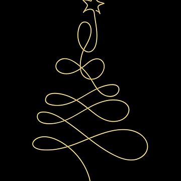 Artwork thumbnail, Golden Christmas Tree Pencil by Doozal