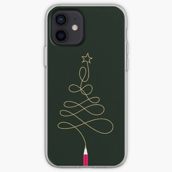 Golden Christmas Tree Pencil iPhone Soft Case