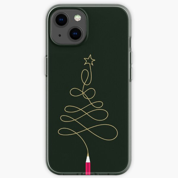 Golden Christmas Tree Pencil iPhone Soft Case