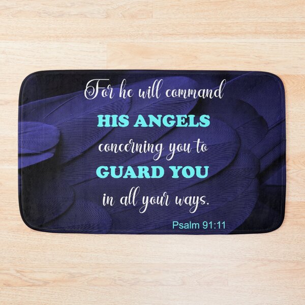 Item preview, His Angels Guard You - Psalm 91:11 - Blue Feather designed and sold by ittybittyowl.