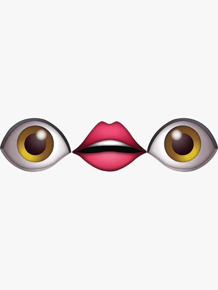 "Eyes and Lips Emoji " Sticker for Sale by calllieann Redbubble