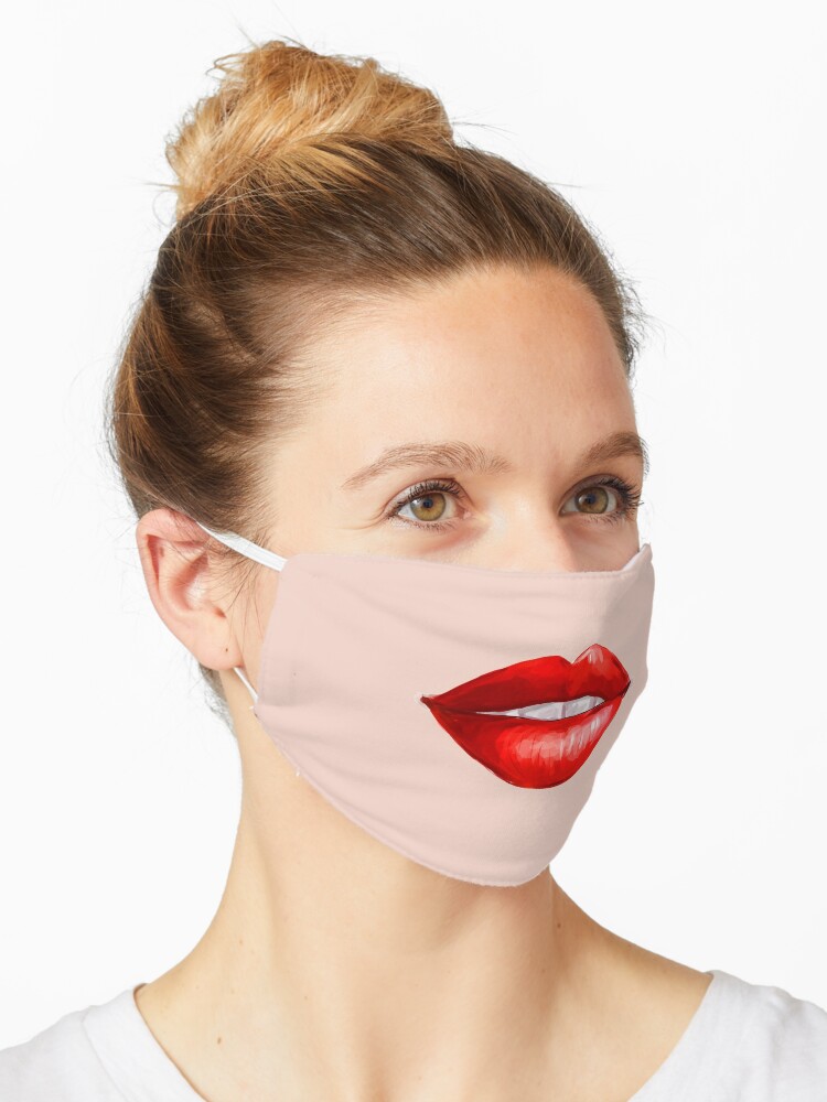 Roter Lippenstift Maske Von Joaodesigner Redbubble