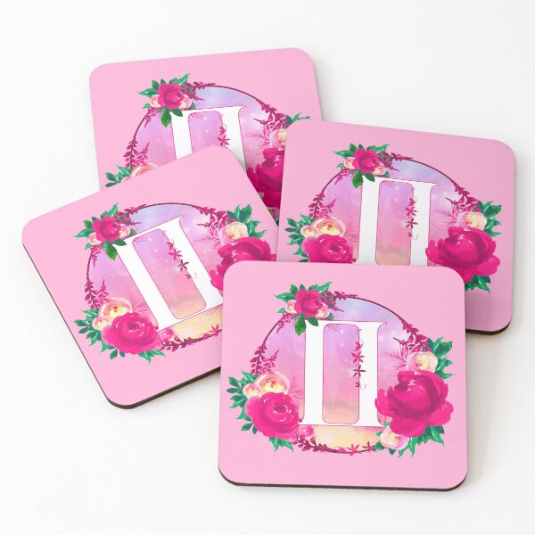 Item preview, Gemini Zodiac Horoscope Pink Floral Monogram designed and sold by Bumblefuzzies.