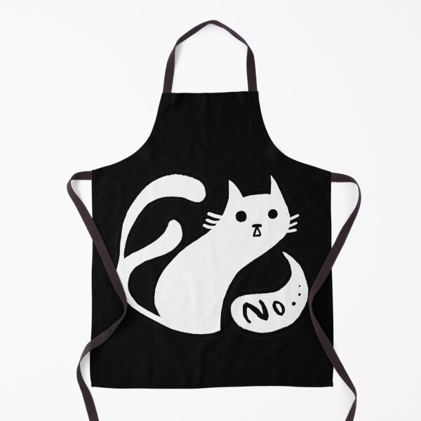 Item preview, Spooky white cat two tails saying no black and white designed and sold by mooniya-stories.
