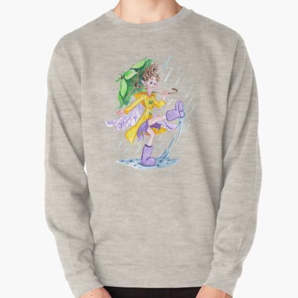 A Fairy Plays in a Puddle in Her New Boots Pullover Sweatshirt