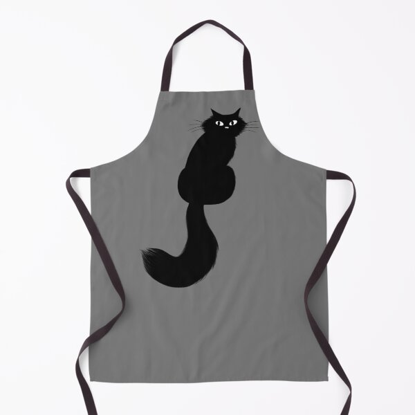 Item preview, Longhaired Black Cat with Long Tail designed and sold by Jenn Inashvili.