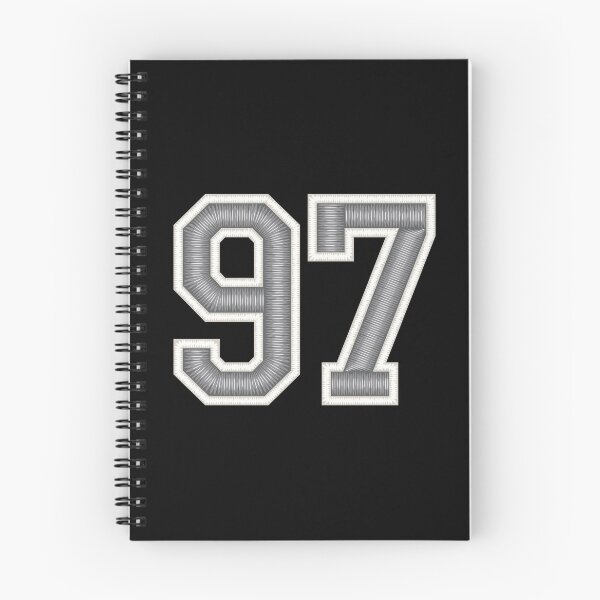 Item preview, 97 Silver White Black Jersey Football Sports Number Ninety-Seven designed and sold by HelloFromAja.