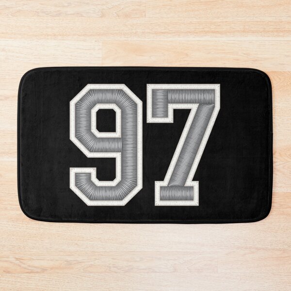 Item preview, 97 Silver White Black Jersey Football Sports Number Ninety-Seven designed and sold by HelloFromAja.