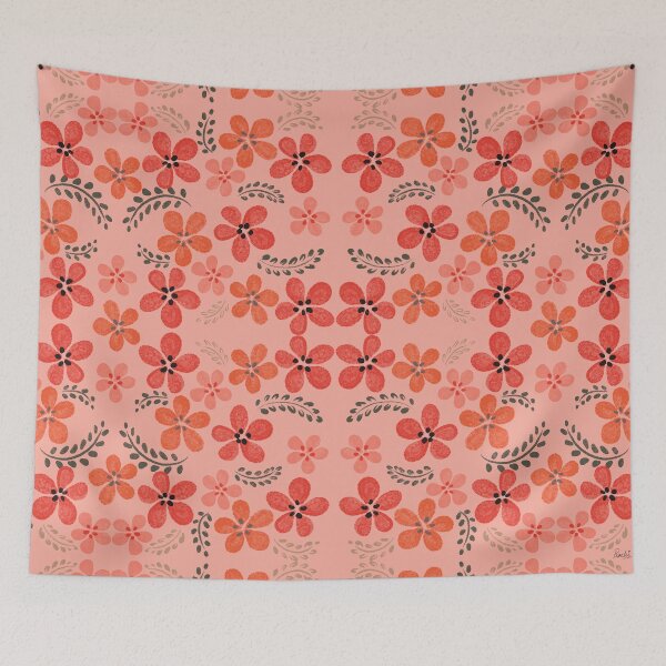 Item preview, ROUND FLORAL - ORANGE designed and sold by PrachiManerikar.
