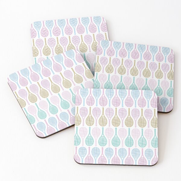 Item preview, Watercolor Tennis Racquets / Racket Pattern | Pastel Pink, Blue, Teal, Gold, Purple, Pretty, Girly, Modern, Feminine designed and sold by KearonAlexandra.