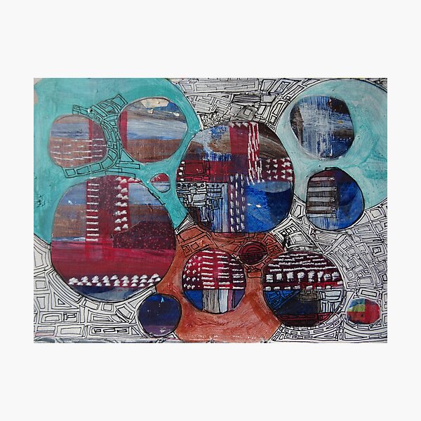 Mixed Media Art Design - Circles Photographic Print