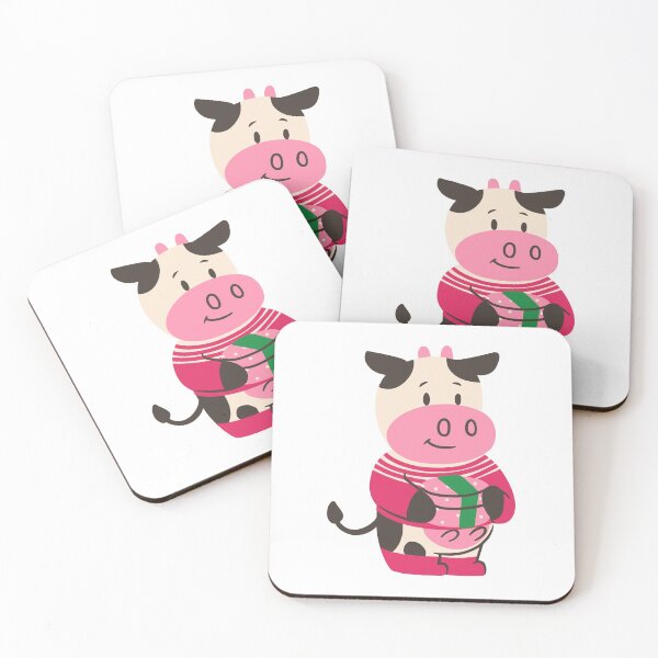 Item preview, Vacas Kawaii in white and pink designed and sold by BahiaStyle.