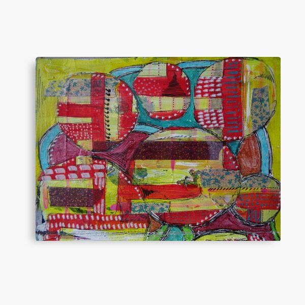 Mixed Media Abstract - Circles 2 Canvas Print