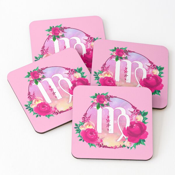 Item preview, Virgo Zodiac Horoscope Pink Floral Monogram designed and sold by Bumblefuzzies.