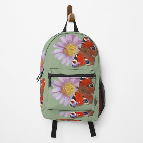 Artikelvorschau, Europäischer Pfau Schmetterling & violett-lila Gartenblumen entworfen und verkauft von StudioViArt.