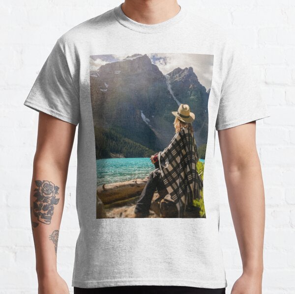 Classic T-Shirt,Mountain Ocean Sea Scenery Fashion Personality Customization