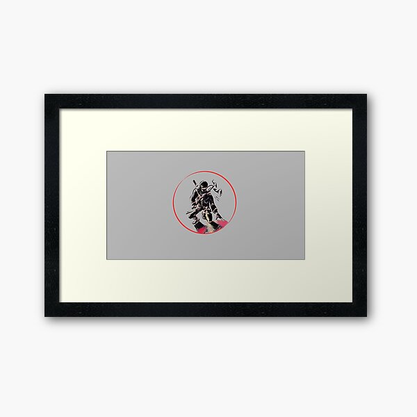 Red Circle Warrior Spirit Ninja Framed Art Print