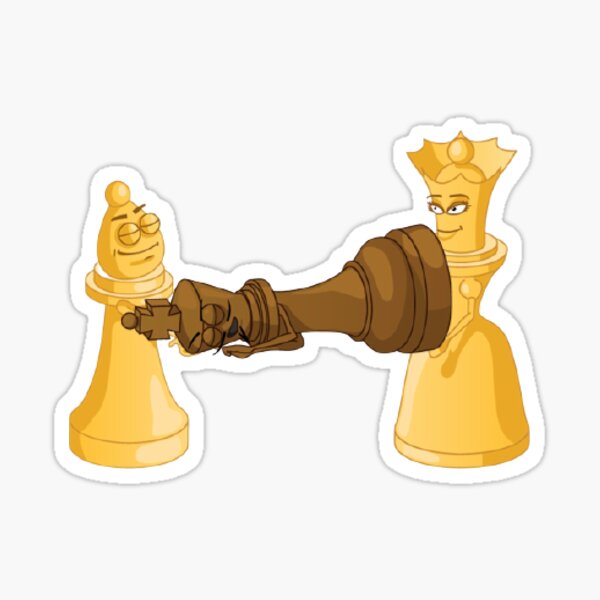 "Funny Chess Pieces Carrying King " Sticker by ArtsyCraft Redbubble