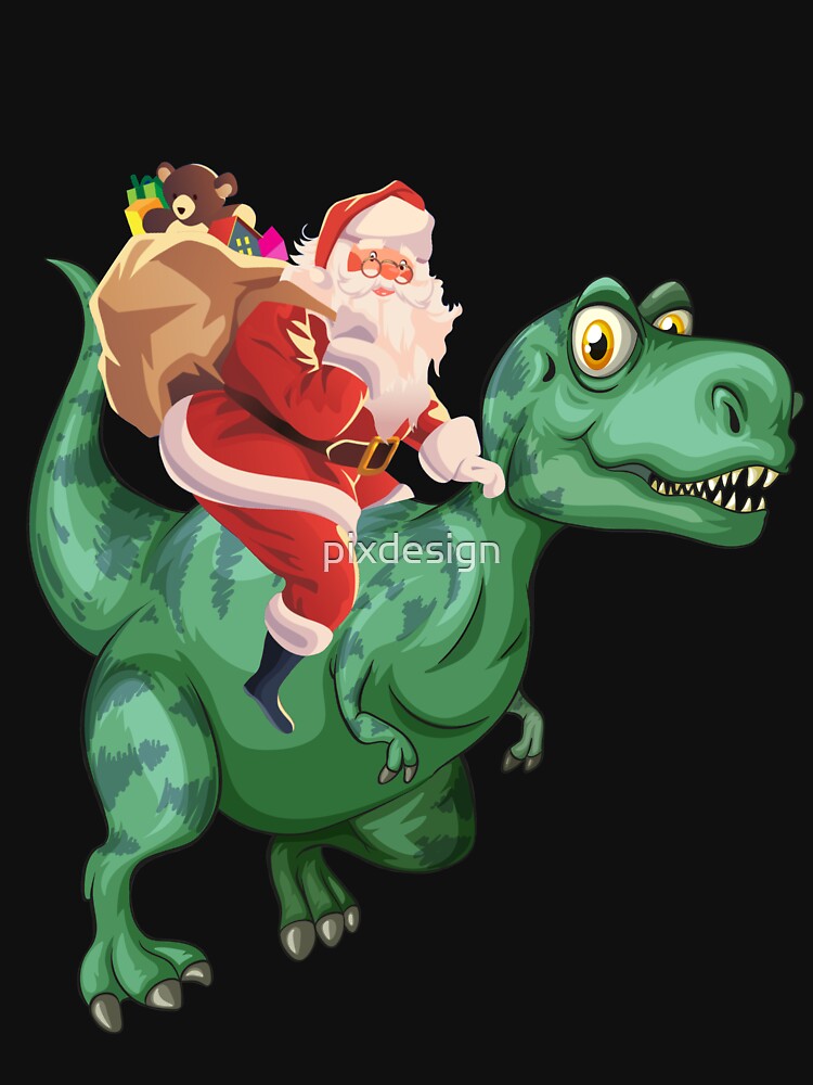 dinosaur santa shirt