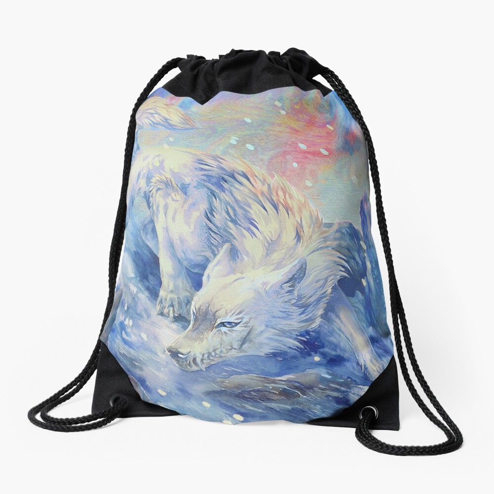skoll - watercolor Drawstring Bag