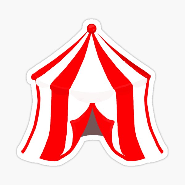 Circus Tent in Red and White Sticker