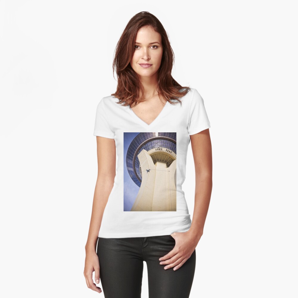 Item preview, Fitted V-Neck T-Shirt designed and sold by travelways.