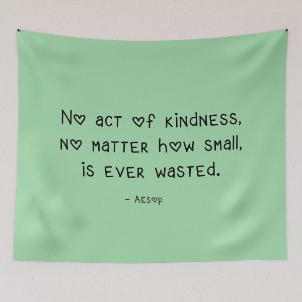 Item preview, Kindness Quote with Hearts on Pantone Green Ash designed and sold by Whoopsidoodle.