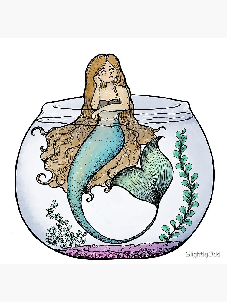 Mermaid in a fishing bowl | Art Print